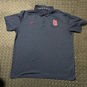Nike Men's Navy Polo with Red Team Crest